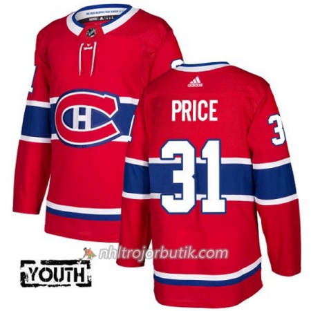 Barn Ishockey Montreal Canadiens Tröja Carey Price 31 Adidas 2017-2018 Röd Authentic